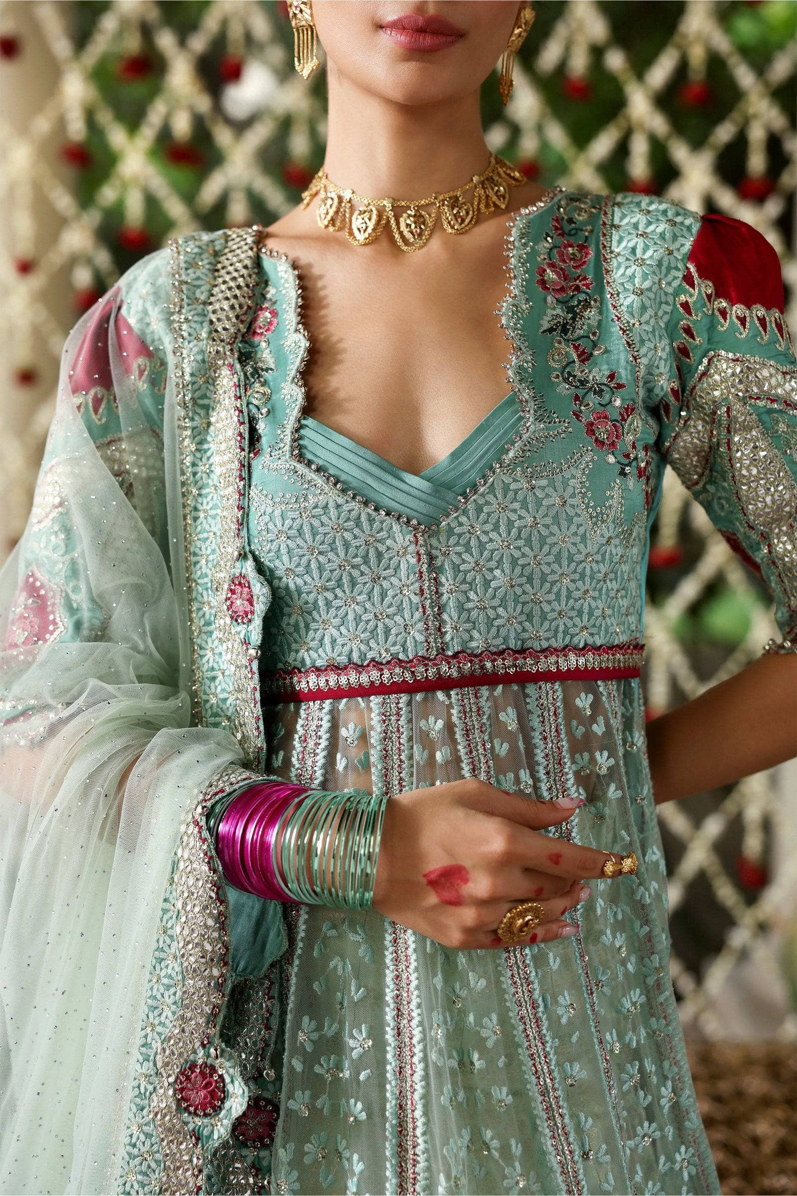 Afrozeh Shehnai Wedding Formals 25/Zanzar/Pastel Blue