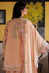 Restocked/Zaha Wildflower Luxury Lawns/APRICOT MALLOW BLOOM (ZF26-09)