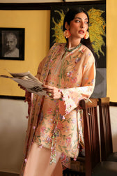 Restocked/Zaha Wildflower Luxury Lawns/APRICOT MALLOW BLOOM (ZF26-09)