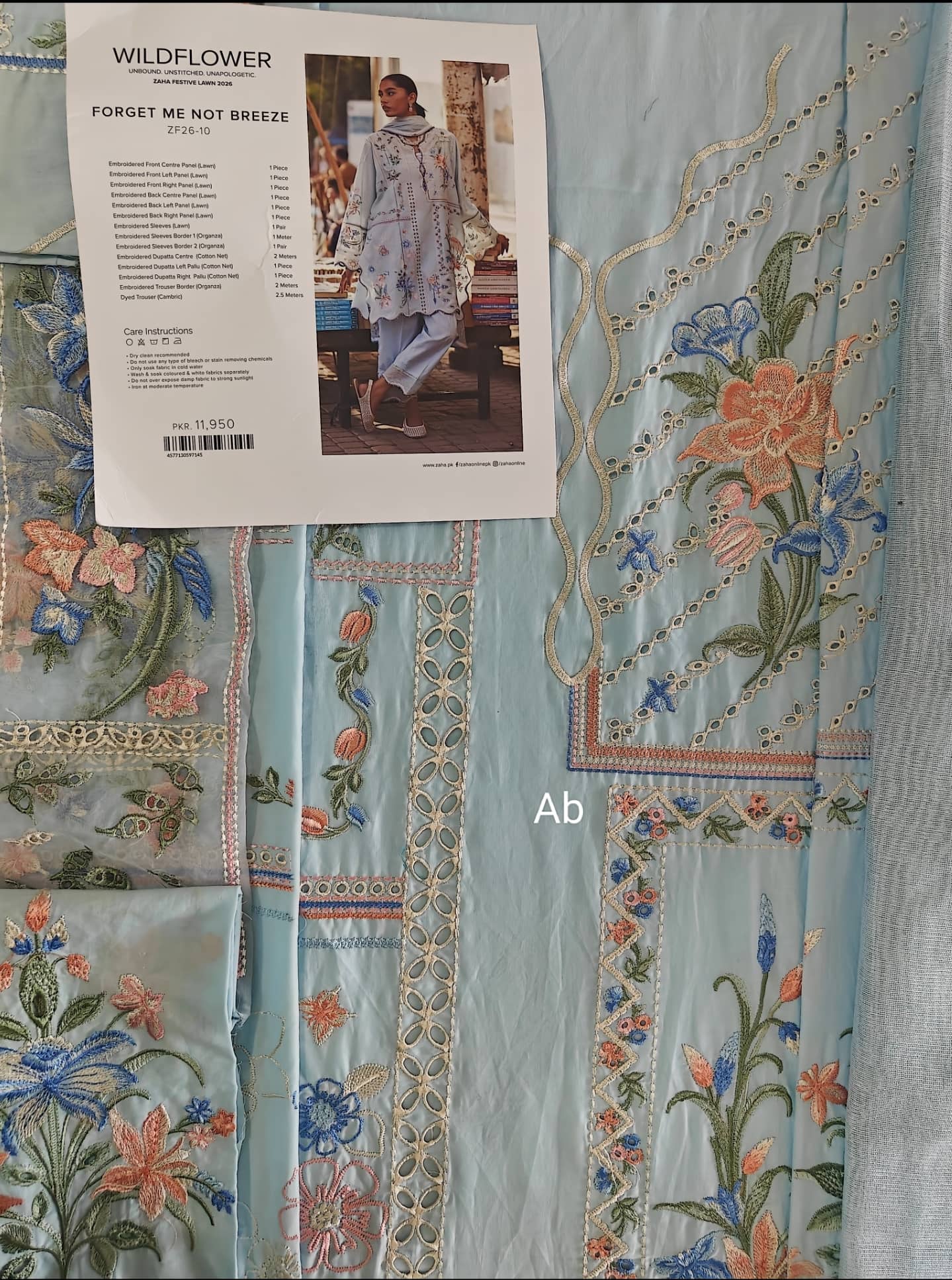 Open Pic/Zaha Wildflower Luxury Lawns/FORGET ME NOT BREEZE (ZF26-10)