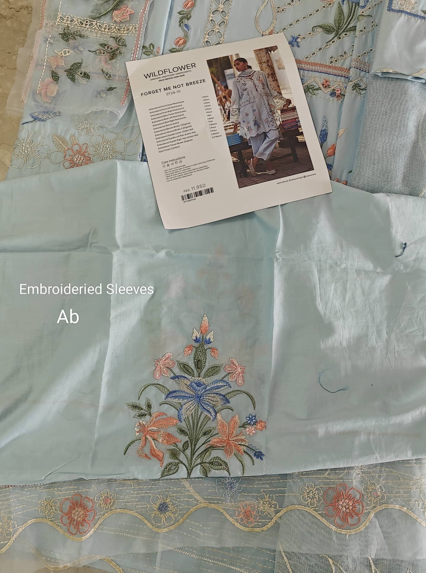 Open Pic/Zaha Wildflower Luxury Lawns/FORGET ME NOT BREEZE (ZF26-10)