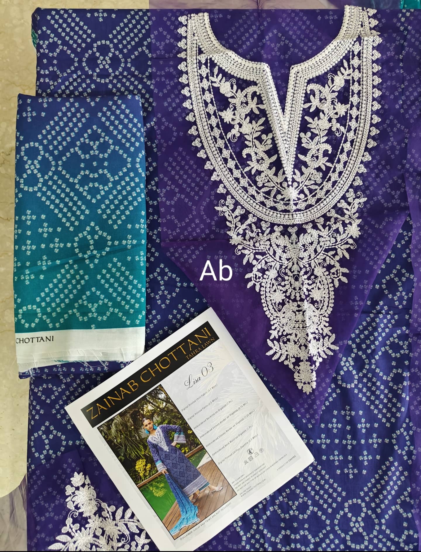 Sale‼️Zainab Chottani Tahra Lawn/Lisa