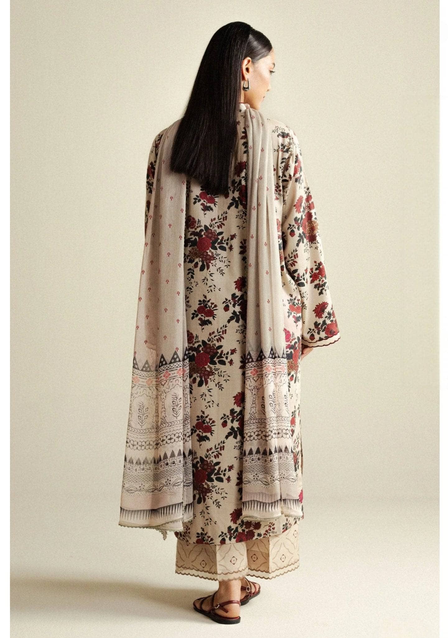 Zara Shahjahan Coco Prints 25/Fall Edit/Aster-4B/Mocha Mousse