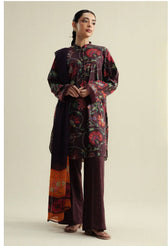Zara Shahjahan Coco Prints 25/Fall Edit/Meadow -1A/Burnt Umber