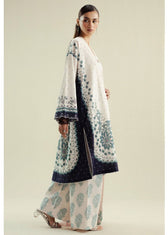 Zara Shahjahan Coco Prints 25/Fall Edit/Muse-2B/Pearl White Tea Pink