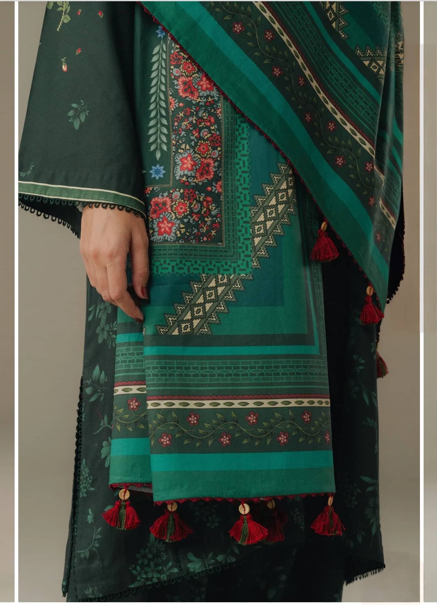 Zara Shahjahan Coco Fall Edit Lawn Pakistani Suits Zara Shahjahan Coco Prints 25/Vol 5/Wild Fern 2A