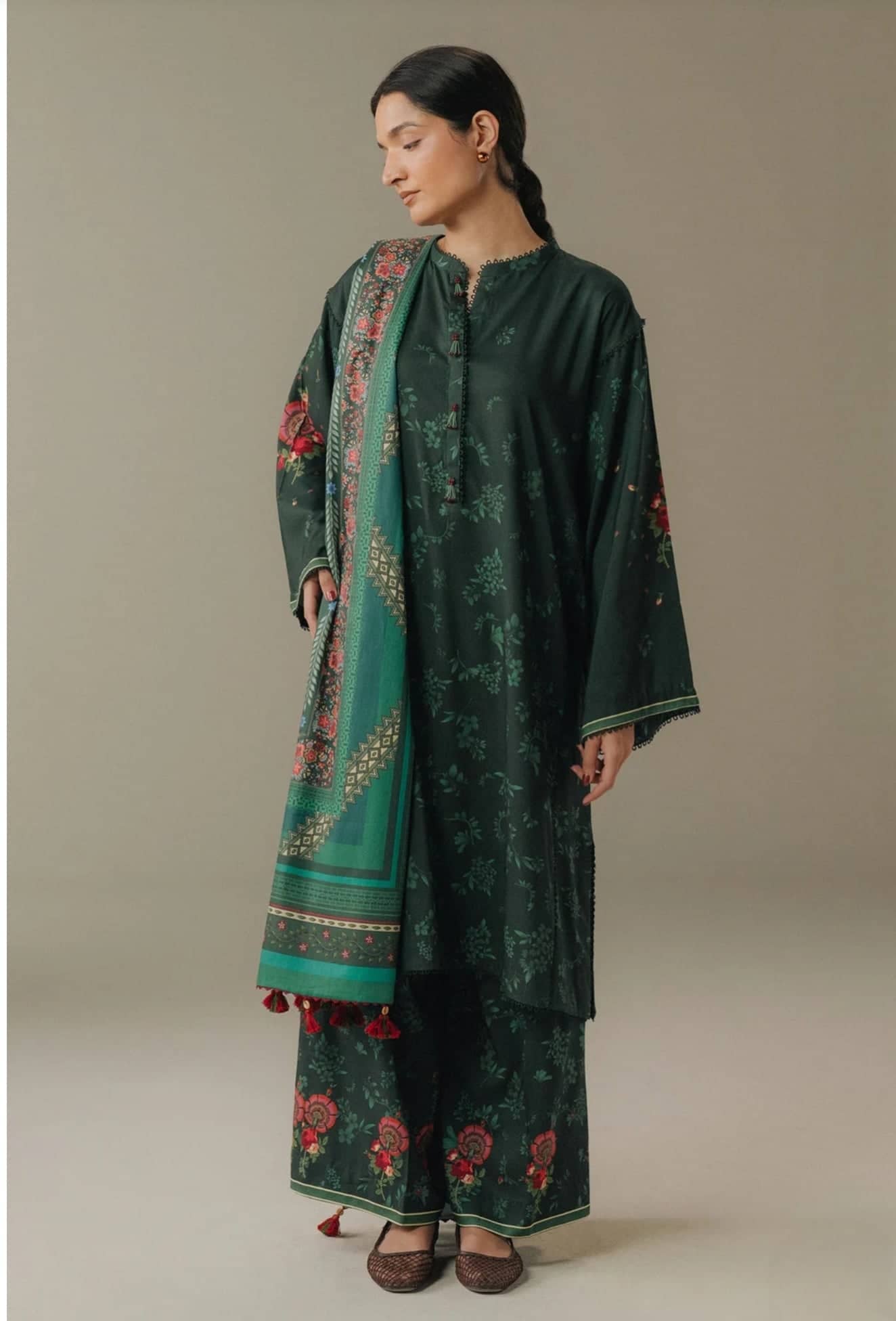 Zara Shahjahan Coco Fall Edit Lawn Pakistani Suits Zara Shahjahan Coco Prints 25/Vol 5/Wild Fern 2A