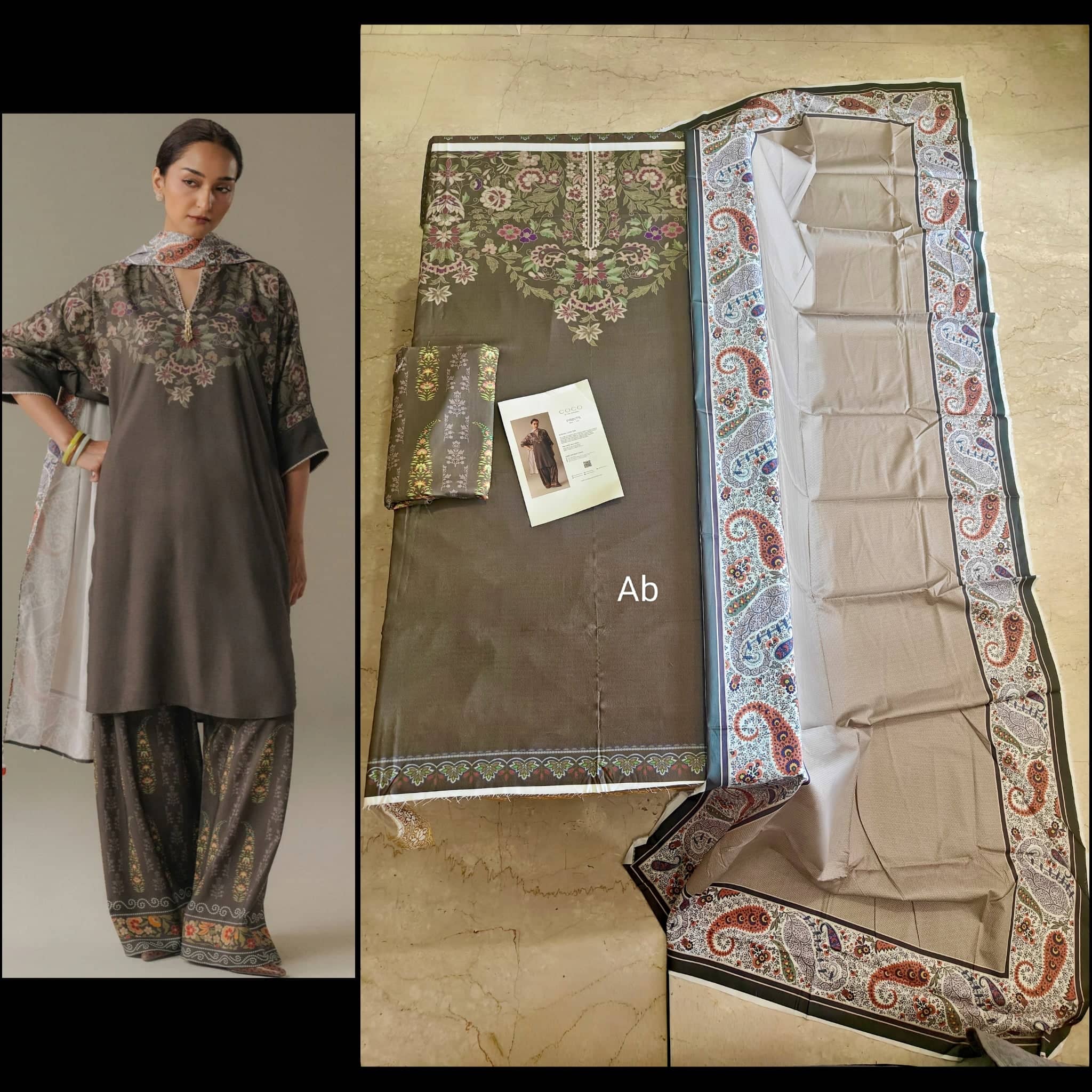 Zara Shahjahan Coco Lawn Pakistani Suits Zara Shahjahan Coco Prints 25/Vol 5/Autumn Line/10 A