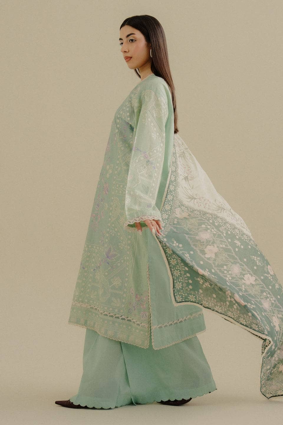 Coco Edit 2/Mint Green/Nyssa-10A/Silk Dupatta