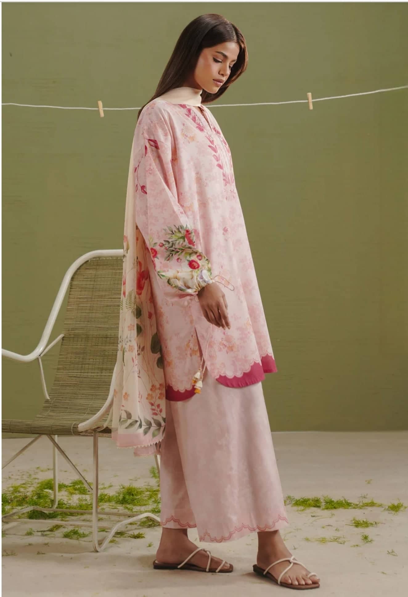 Restocked/Zara Shahjahan 26 Drop 1/Ayla 8B/Blush Pink/Silk Dupatta