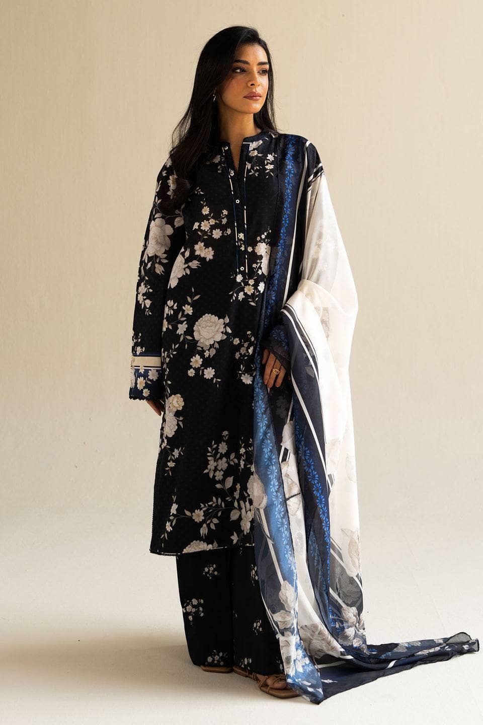 Zara Shahjahan Coco Prints Lawn Pakistani Suits Restocked/Zara Shahjahan Coco Prints 25/Mia 5B/Silk Dupatta