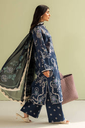 Zara Shahjahan Coco Prints Lawn Pakistani Suits Restocked/Zara Shahjahan Coco Prints 25/Nora-8A/Chiffon Dupatta/