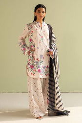 Zara Shahjahan Coco Prints Lawn Pakistani Suits Restocked/Zara Shahjahan Coco Prints 25/Reena-4B/Silk Dupatta