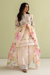 Zara Shahjahan Coco Prints Lawn Pakistani Suits Restocked/Zara Shahjahan Coco Prints 25/Ria-3A/Silk Dupatta