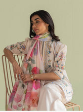 Zara Shahjahan Coco Prints Lawn Pakistani Suits Restocked/Zara Shahjahan Coco Prints 25/Ria-3A/Silk Dupatta