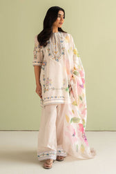 Zara Shahjahan Coco Prints Lawn Pakistani Suits Restocked/Zara Shahjahan Coco Prints 25/Ria-3A/Silk Dupatta