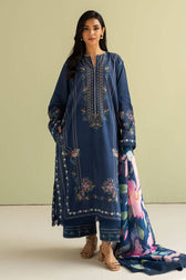 Zara Shahjahan Coco Prints Lawn Pakistani Suits Restocked/Zara Shahjahan Coco Prints 25/Ria-3B/Silk Dupatta