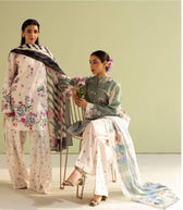 Zara Shahjahan Coco Prints Lawn Pakistani Suits Restocked/Zara Shahjahan Coco Prints 25/Sofia-2A/Silk Dupatta