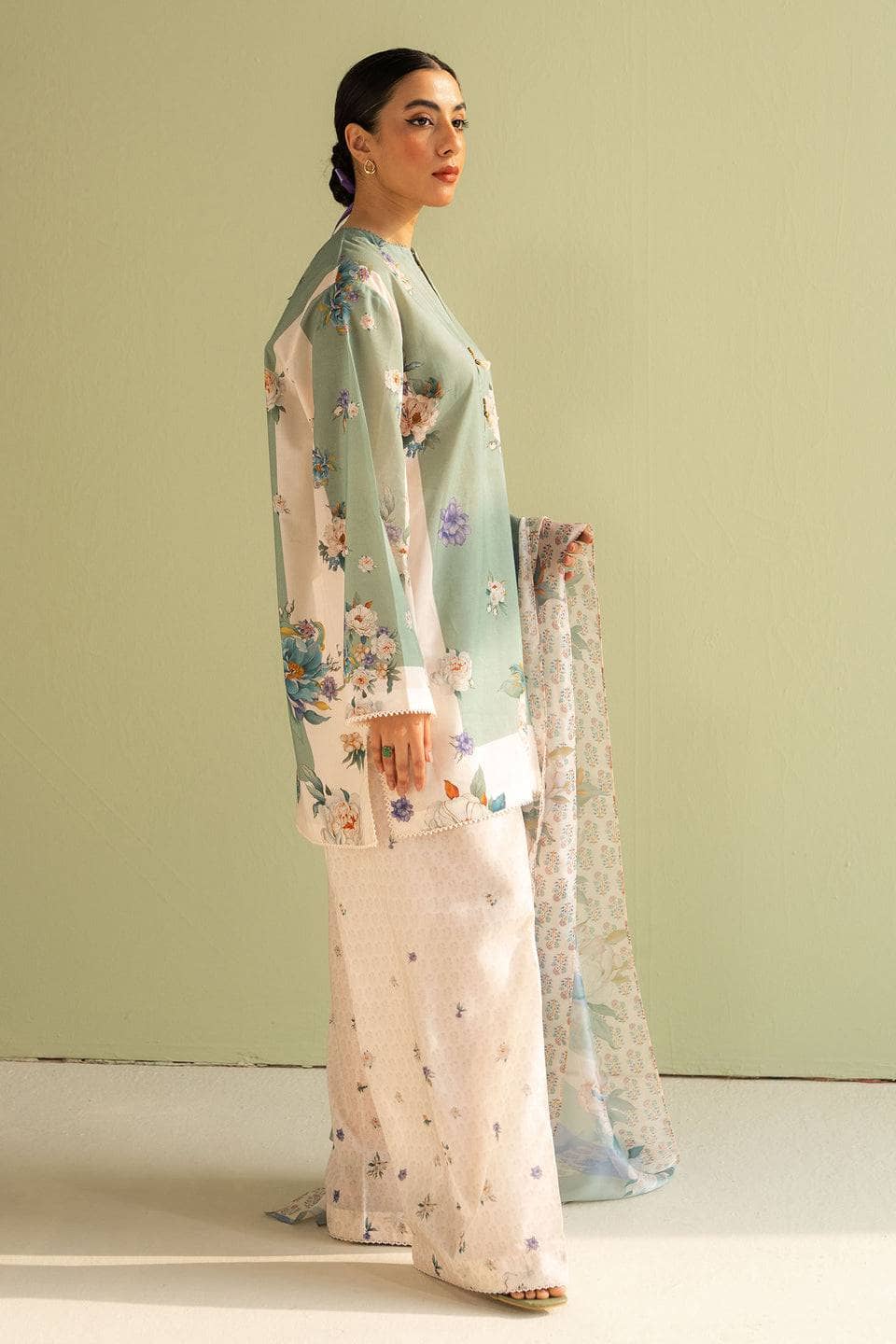 Zara Shahjahan Coco Prints Lawn Pakistani Suits Restocked/Zara Shahjahan Coco Prints 25/Sofia-2A/Silk Dupatta