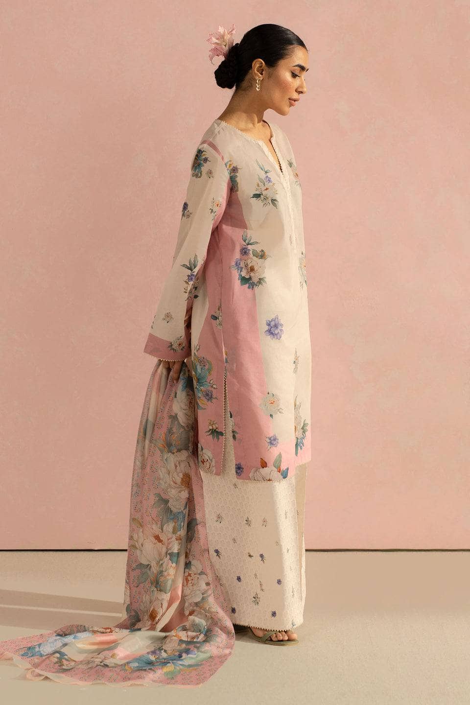 Zara Shahjahan Coco Prints Lawn Pakistani Suits Restocked/Zara Shahjahan Coco Prints 25/Sofia-2B/Silk Dupatta
