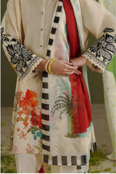 Restocked/Zara Shahjahan 26 Drop 1/Vera 3A/Vanilla/Silk Dupatta