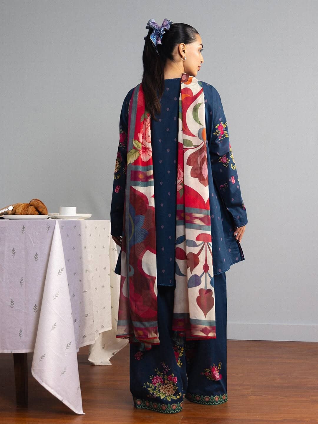 Restocked/Zara Shahjahan Coco Prints 26 Drop 2/Aki/6B/Silk Dupatta