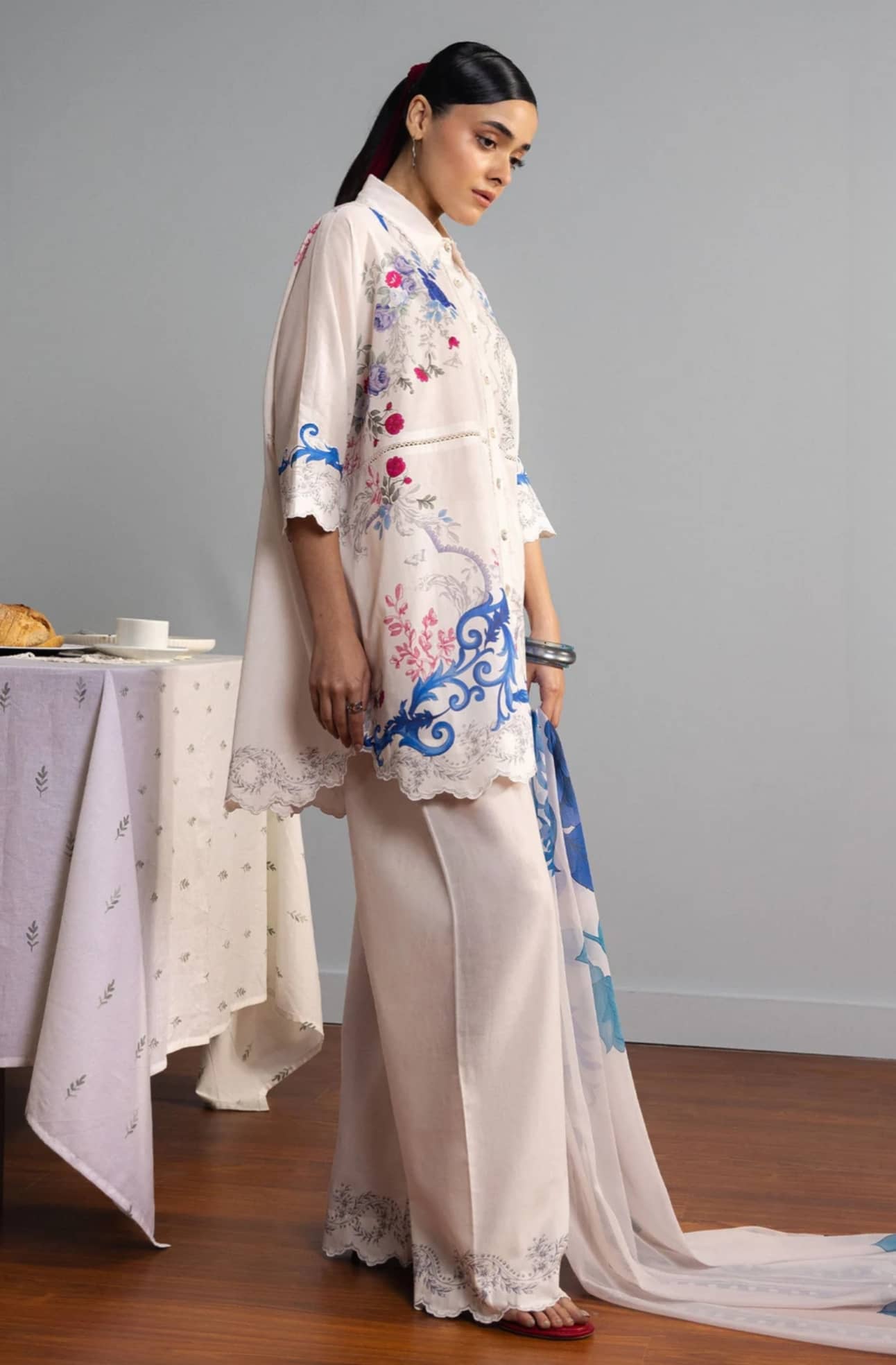 Restocked/Zara Shahjahan Coco Prints 26 Drop 2/Rei/9A/Silk Dupatta