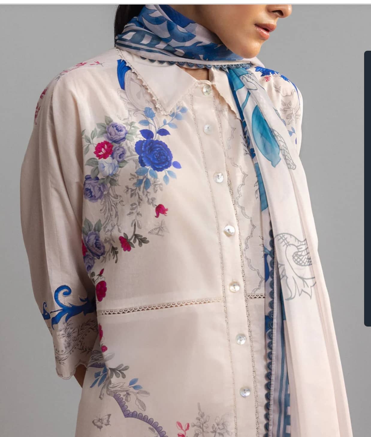 Restocked/Zara Shahjahan Coco Prints 26 Drop 2/Rei/9A/Silk Dupatta