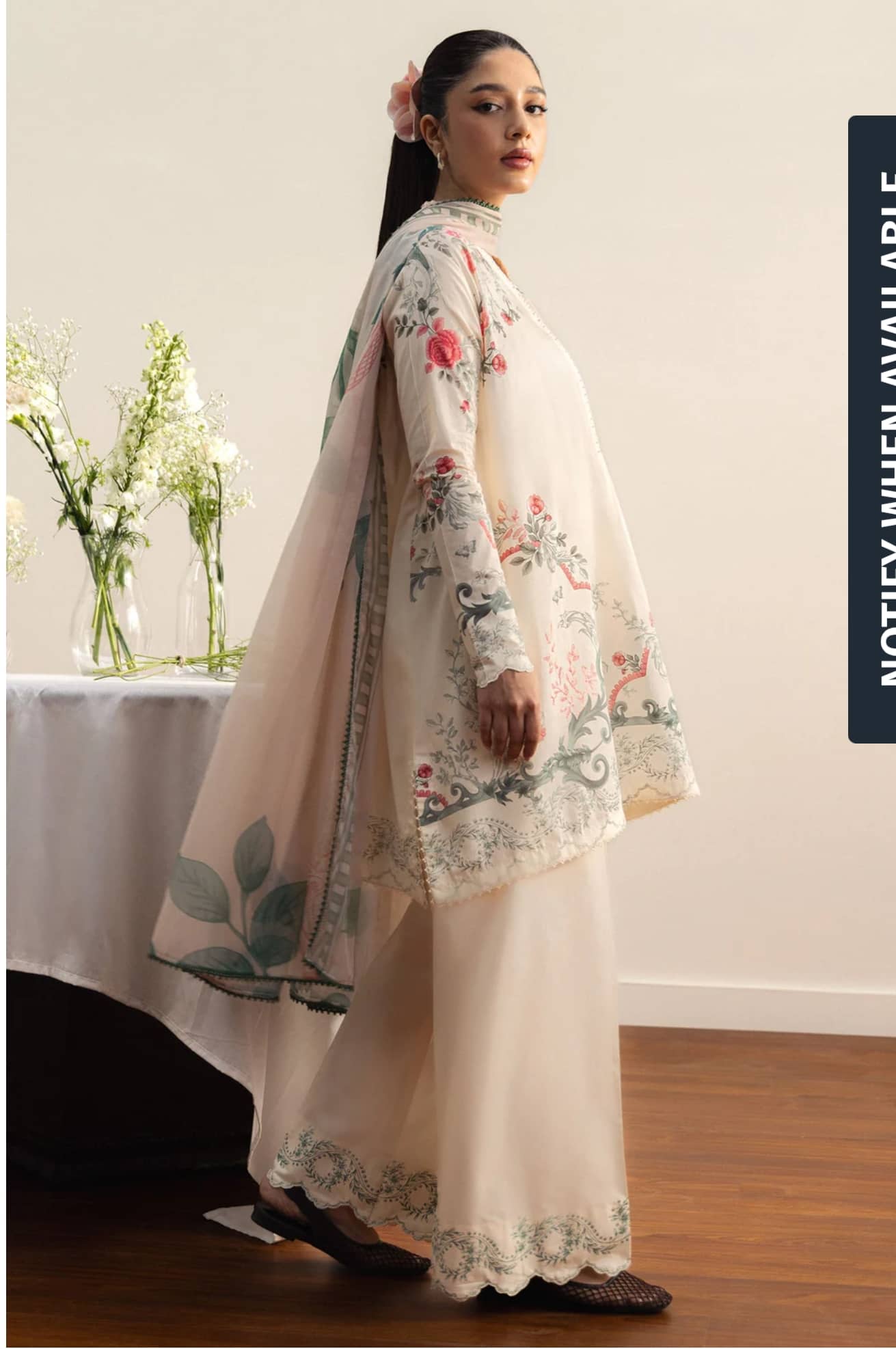 Restocked/Zara Shahjahan Coco Prints 26 Drop 2/Rei/9B/Silk Dupatta