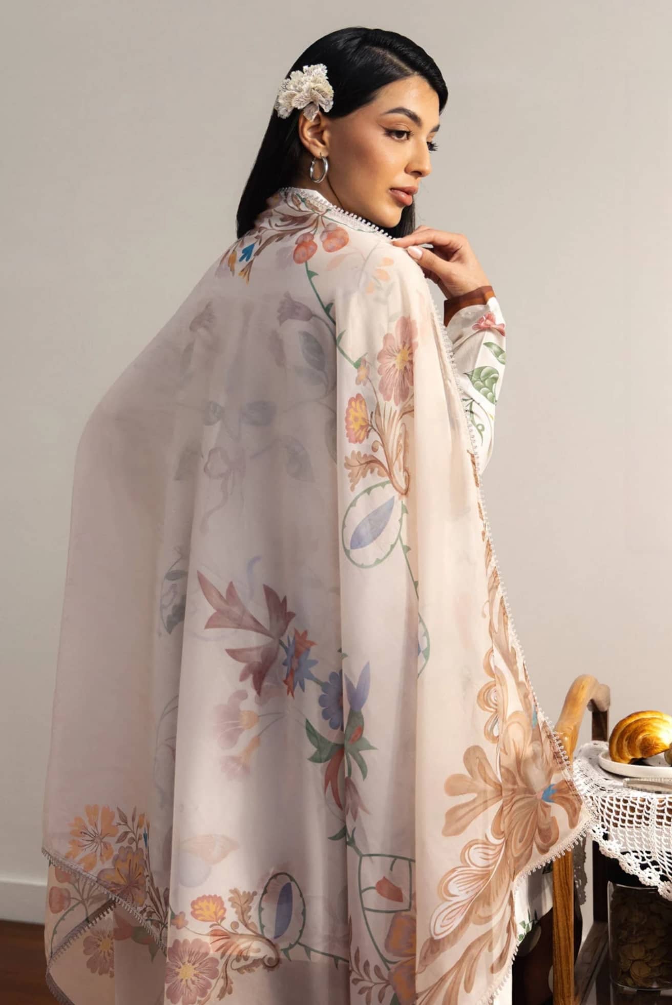 Restocked/Zara Shahjahan Coco Prints 26 Drop 2/Yuki/8A/Silk Dupatta