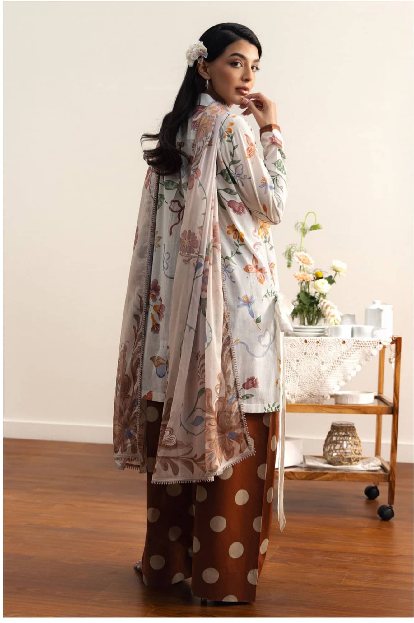 Restocked/Zara Shahjahan Coco Prints 26 Drop 2/Yuki/8A/Silk Dupatta