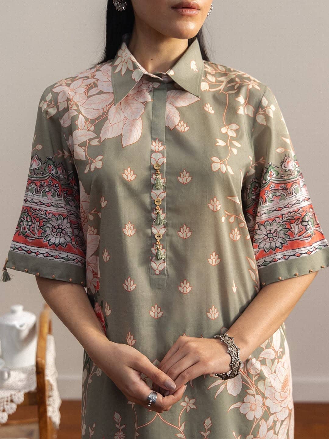 Zara Shahjahan Coco Prints 26 Drop 2/Zen/10A/Silk Dupatta