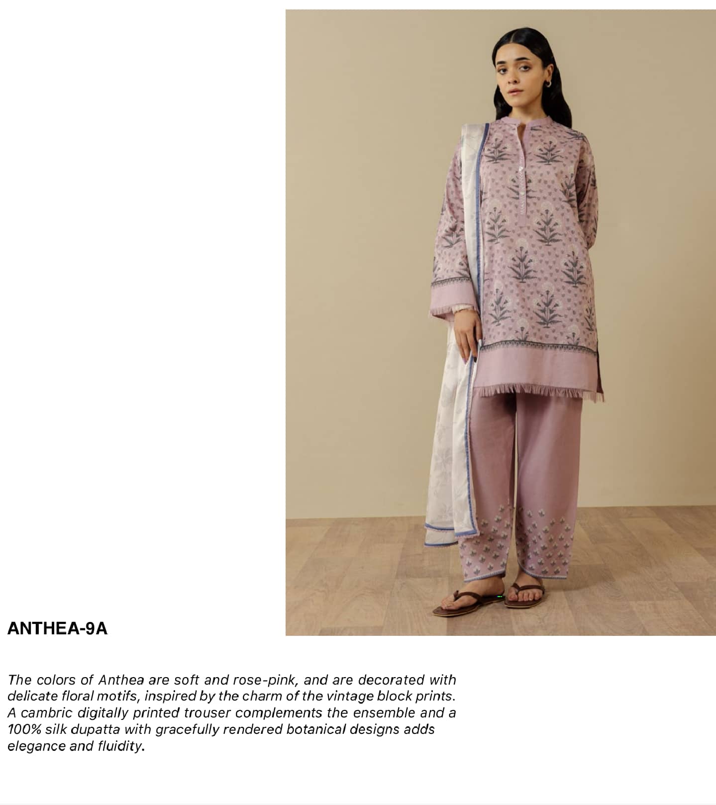Zara Shahjahan Coco Prints Drop 3/Anthea 9A/Silk Dupatta
