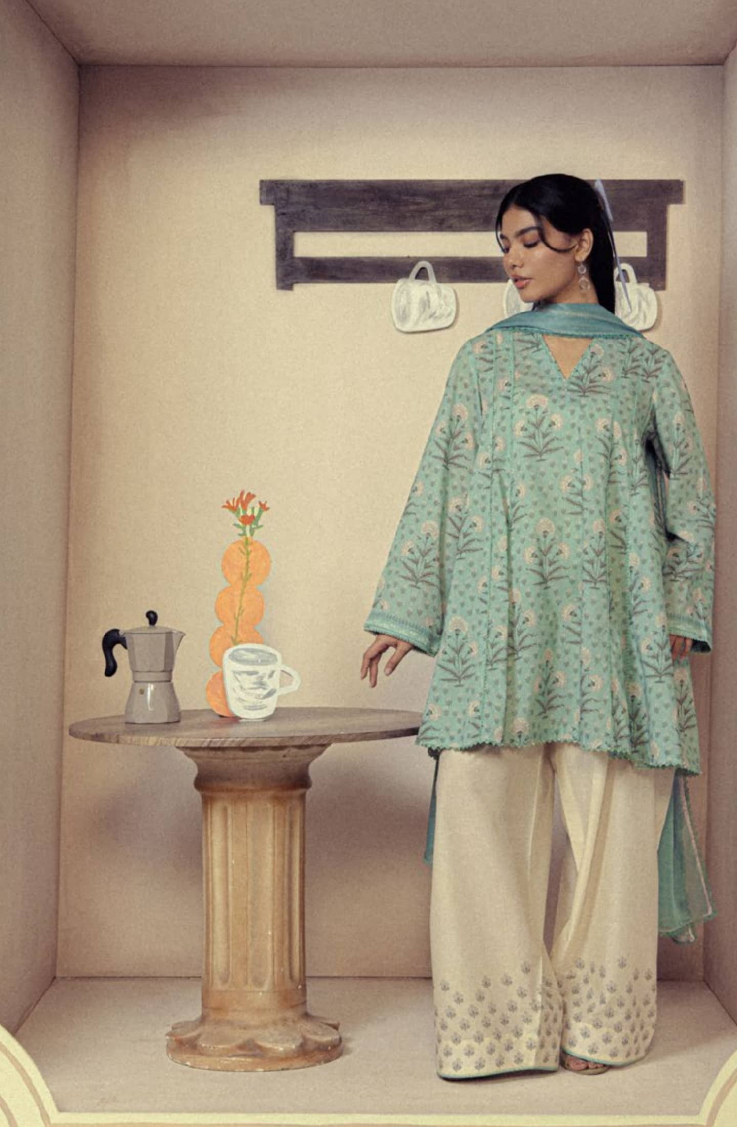 Zara Shahjahan Coco Prints Drop 3/Anthea 9B/Silk Dupatta