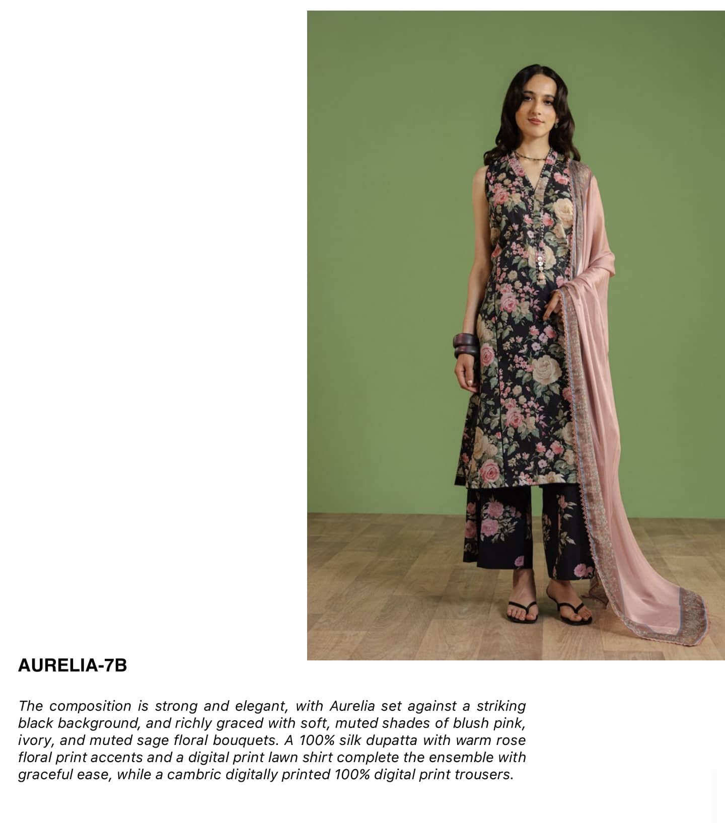 Zara Shahjahan Coco Prints Drop 3/Aurelia 7B/Silk Dupatta