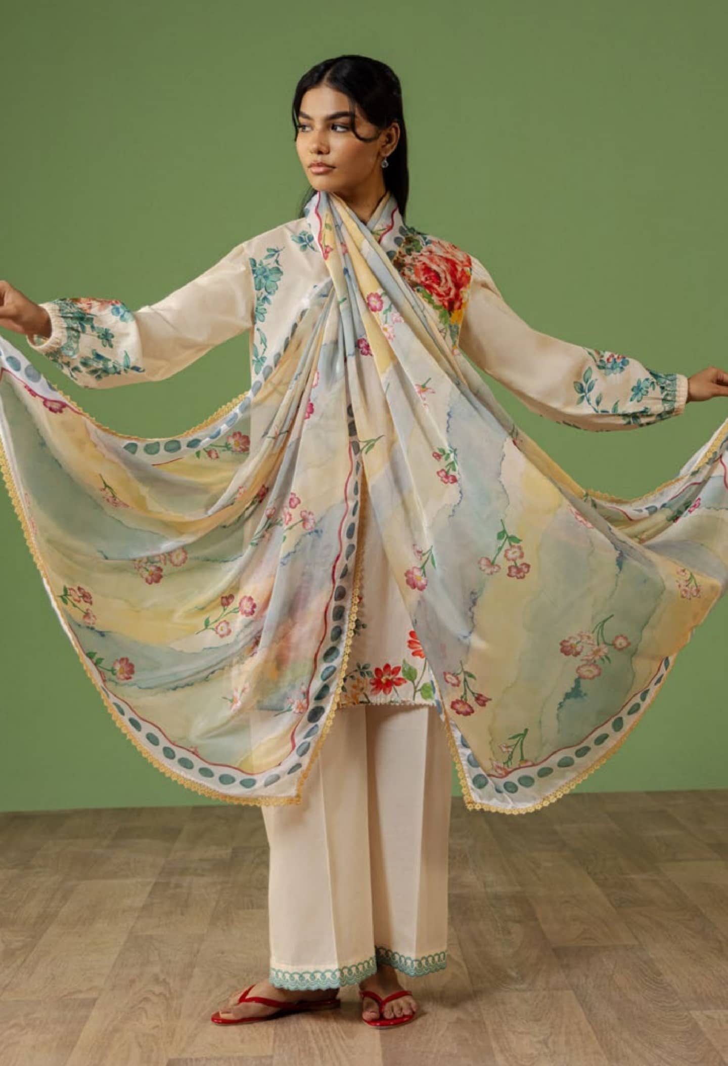 Zara Shahjahan Coco Prints Drop 3/ Celene 4A/Silk Dupatta