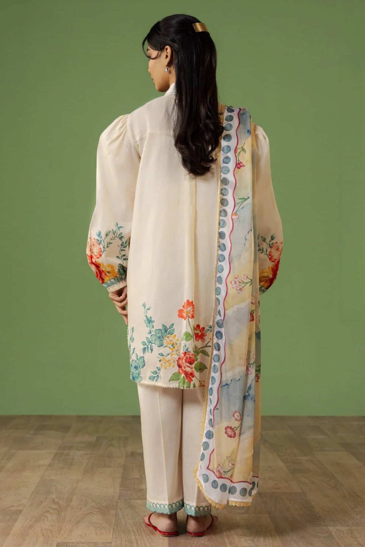 Zara Shahjahan Coco Prints Drop 3/ Celene 4A/Silk Dupatta