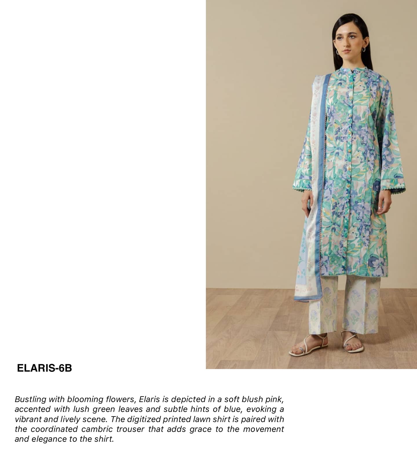 Zara Shahjahan Coco Prints Drop 3/Elaris 6B/Silk Dupatta