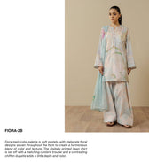 Zara Shahjahan Coco Prints Drop 3/Fiora 2B/Chiffon Dupatta