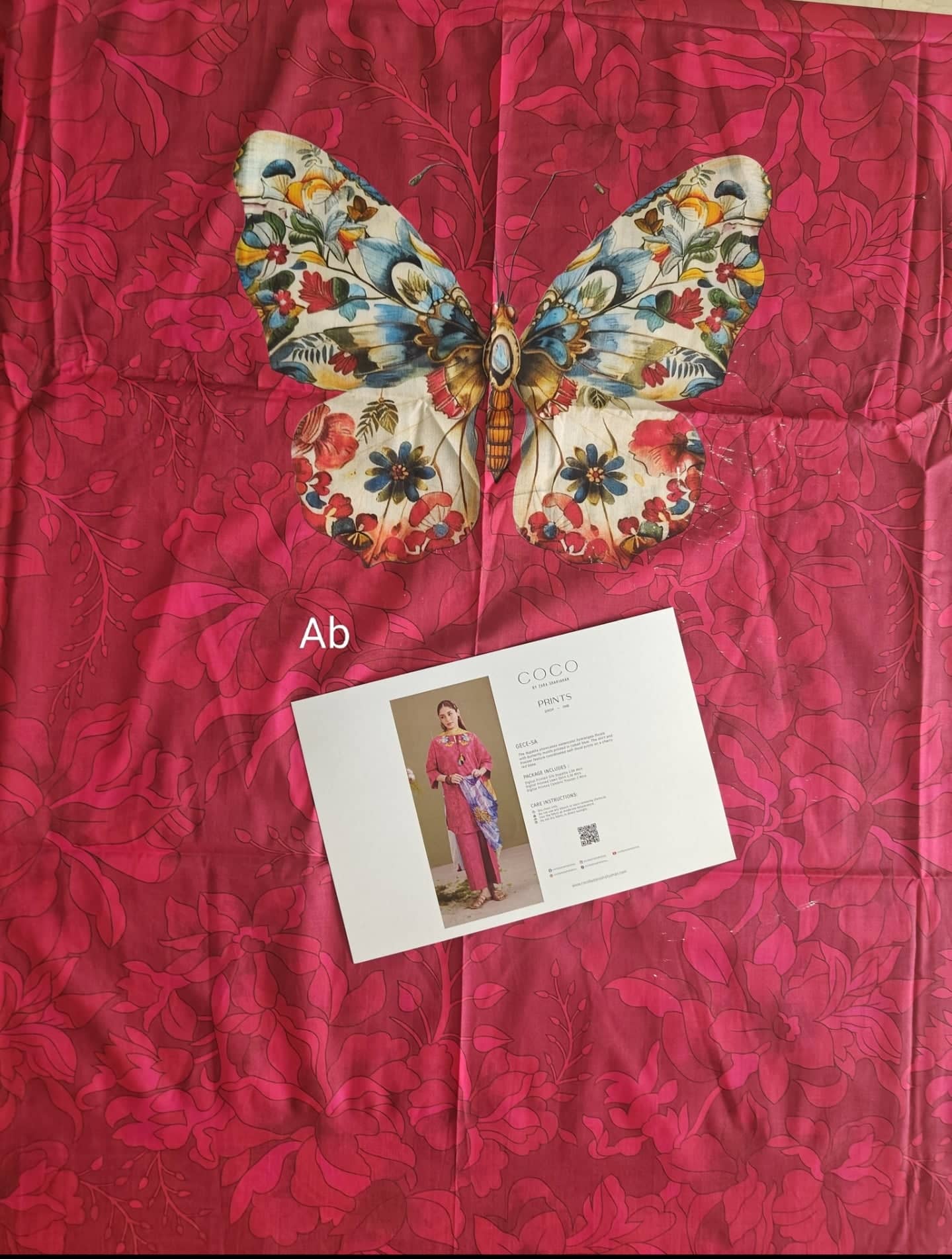 Sale‼️Open Pic/Zara Shahjahan 26 Drop 1/Cherry Red-Cobalt Blue/Gece 5A/Silk Dupatta