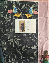 Sale‼️Open Pic/Zara Shahjahan 26 Drop 1/Gece 5B/Charcoal-Powder Pink/Silk Dupatta