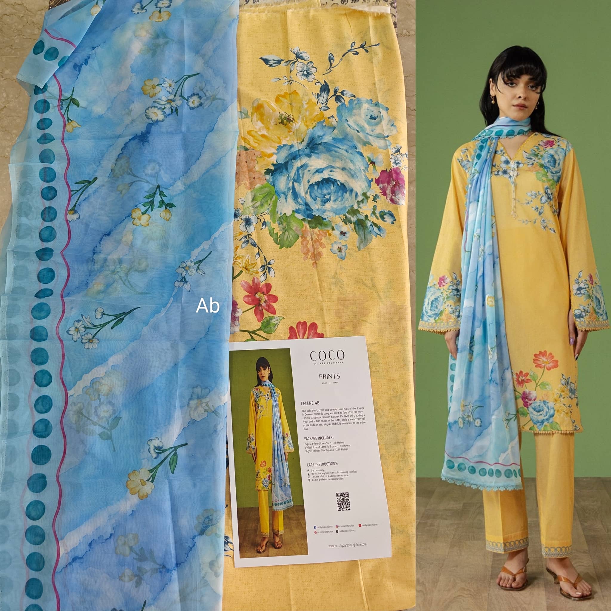 Open Pic/Zara Shahjahan Coco Prints 26/Drop 3/Celene 4B/Silk Dupatta
