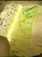 Sale‼️Open Pic/Zara Shahjahan Coco Prints/Kael 7A/Lime-Green/Chiffon Dupatta