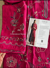 Open Pic/Hot🔥Seller/Zara Shahjahan Coco Winter 26/Embroideried/Nairang 8B/Rich Berry Red 2