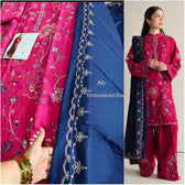 Open Pic/Hot🔥Seller/Zara Shahjahan Coco Winter 26/Embroideried/Nairang 8B/Rich Berry Red 2