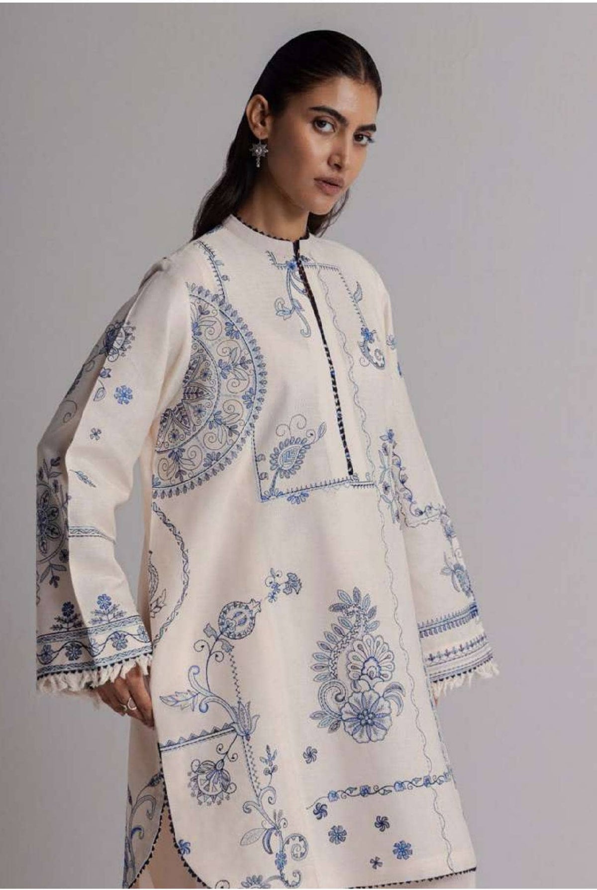 Zara Shahjahan Coco Winter 26/Embroideried/Diba/10B/Soft Ivory