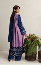 Zara Shahjahan Coco Winter 26/Embroideried/Neelam 4A/Deep Navy/Suzani Inspired Florals