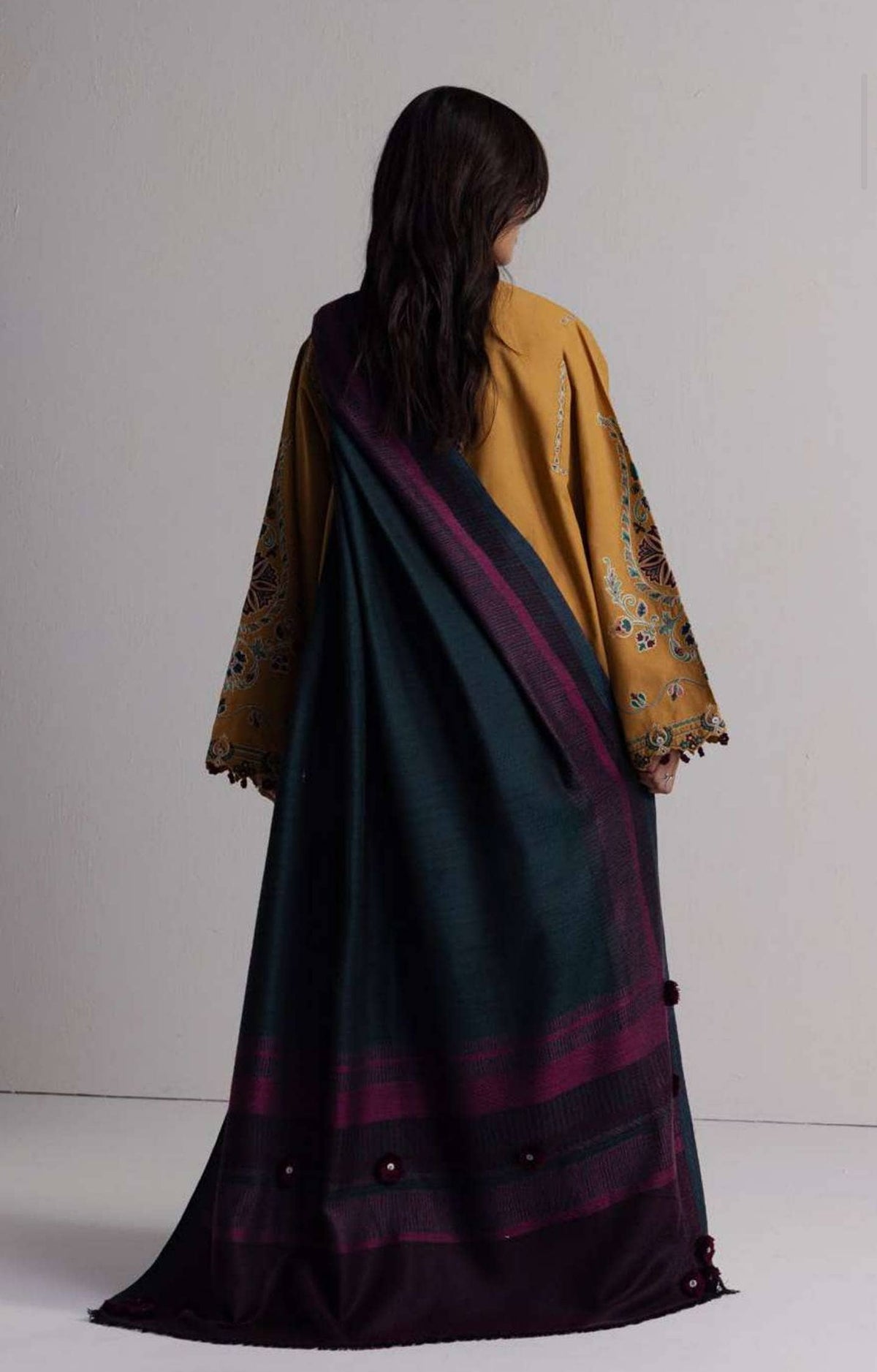Zara Shahjahan Coco Winter 26/Embroideried/Ochre 2A/Warm Mustard/Suzani islnsoired Florals & Vines