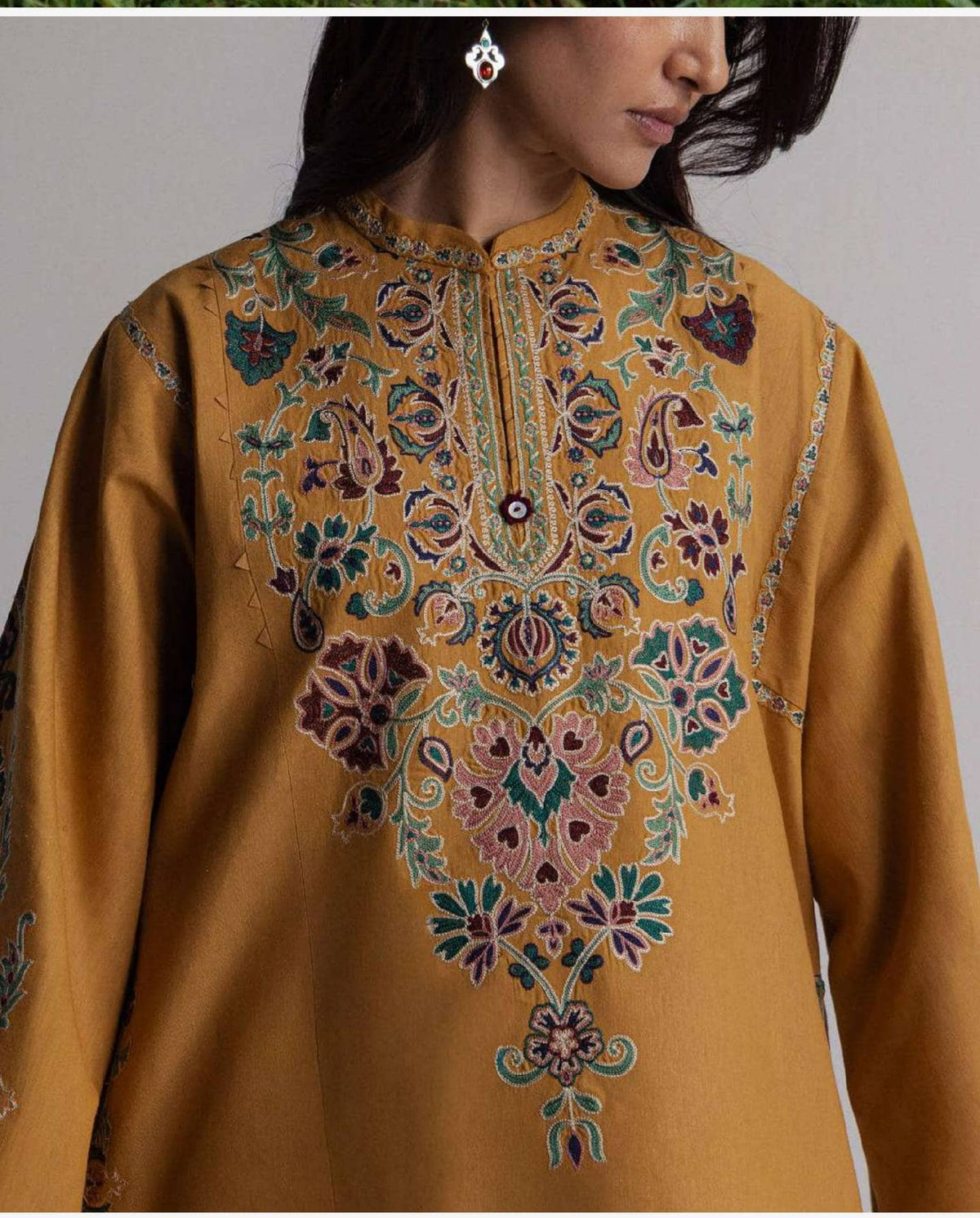 Zara Shahjahan Coco Winter 26/Embroideried/Ochre 2A/Warm Mustard/Suzani islnsoired Florals & Vines