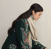 Zara Shahjahan Coco Winter 26/Embroideried/Ochre 2B/Emerald Green/Suzani Inspired Ornamental Forms